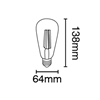 Εικόνα από Λαμπα Led Filament Retro Cl E27 6W 2700K Vk/05107/E/Cl/W VK Led 03045-183664