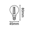 Εικόνα από Λαμπα Led Filament Σφαιρα Cl E14 3.5W 2700K Vk/05105/Ei/Cl/W VK Led 03045-175664