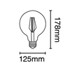 Εικόνα από Λαμπα Led Filament Globo Φ125/Cl E27/6.5W Vk/05108/E/Cl/W VK Led 03045-184664