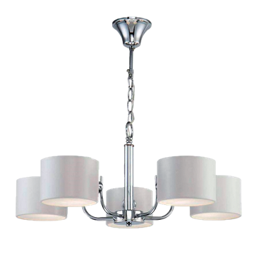 Εικόνα της Κρεμαστός Φωτιστικό MELODY CHANDELIER 5xE27 CHROME/WHITE 955MELODY5 Elmark