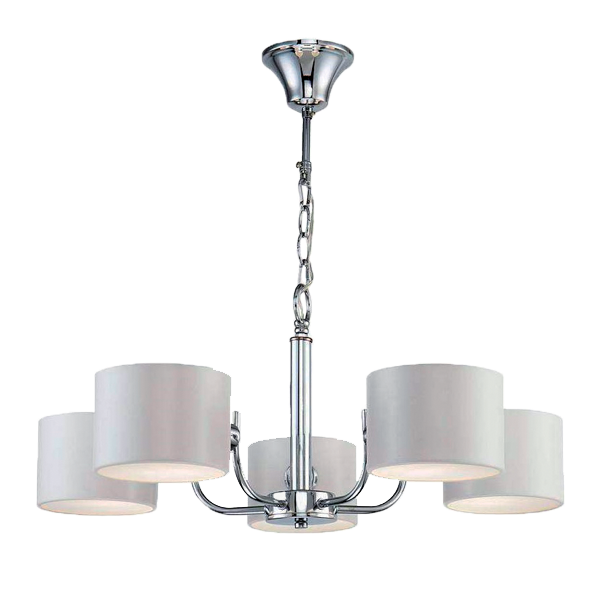 Εικόνα από Κρεμαστός Φωτιστικό MELODY CHANDELIER 5xE27 CHROME/WHITE 955MELODY5 Elmark