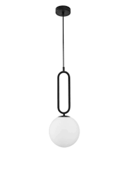 Εικόνα από Matt Black Metal Opal Glass LED E27 1x12 Watt 230 Volt IP20 Bulb Excluded D: 20 H1: 51 H2: 120 cm