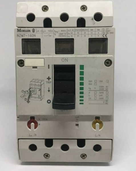 Εικόνα από Αυτόματος Διακόπτης Iσχύος Kλειστού Tύπου, 3P 160A, 35kA (Θερμικό 125-160Α, Μαγνητικό 6-12ΧΙον), Moeller NZM7-160N